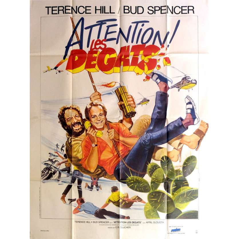 DOUBLE TROUBLE Movie Poster  47x63 in.  - 1984 - Enzo Barboni, Terence Hill, Bud Spencer
