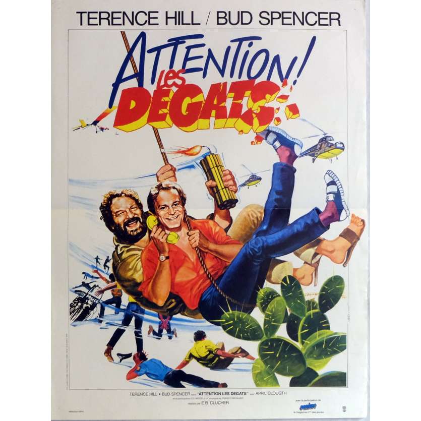 ATTENTION LES DEGATS Affiche de film  40x60 cm - 1984 - Terence Hill, Bud Spencer, Enzo Barboni