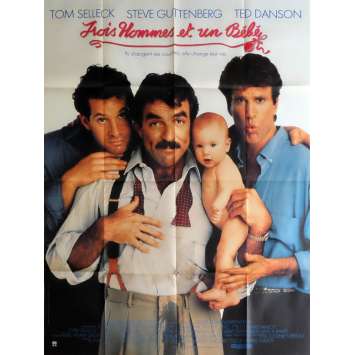 THREE MEN AND A BABY Movie Poster 47x63 in. - 1987 - Leonard Nimoy, Tom Selleck