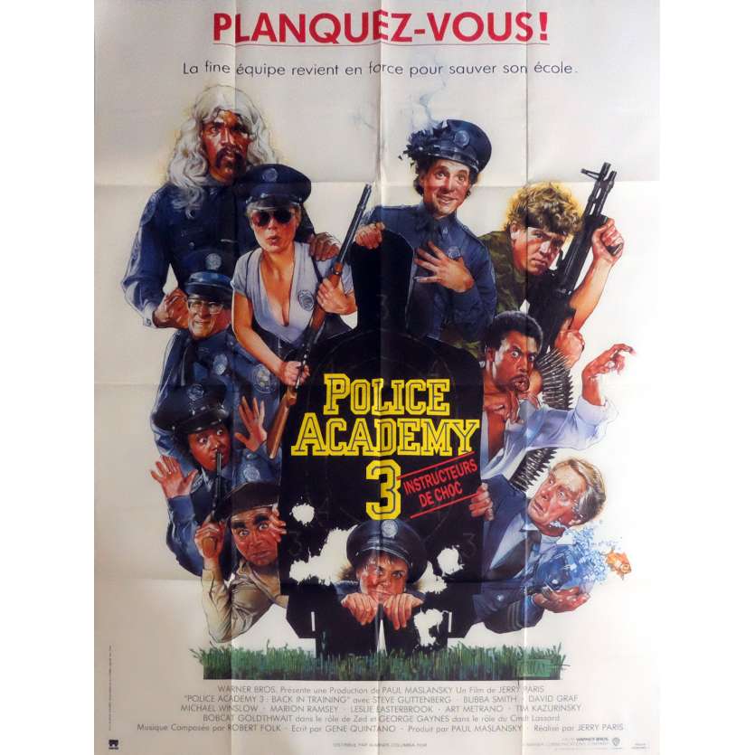 POLICE ACADEMY 3 Affiche de film 120x160 cm - 1986 - Steve Guttenberg, Jerry Paris
