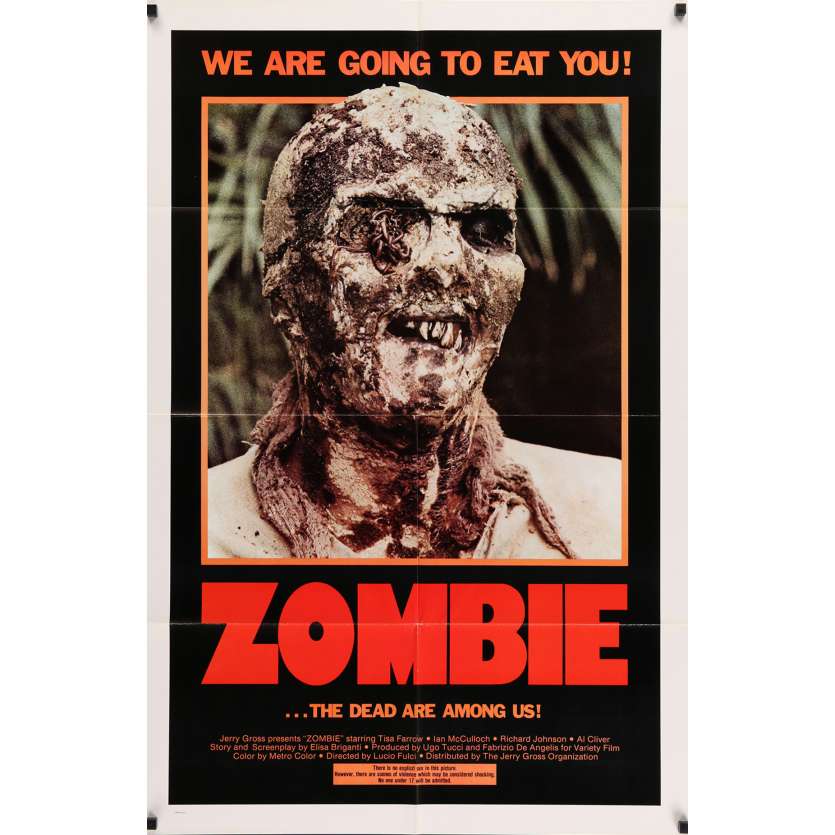 ZOMBIE Original Movie poster 1sh '81 Zombi 2, Lucio Fulci classic, living dead