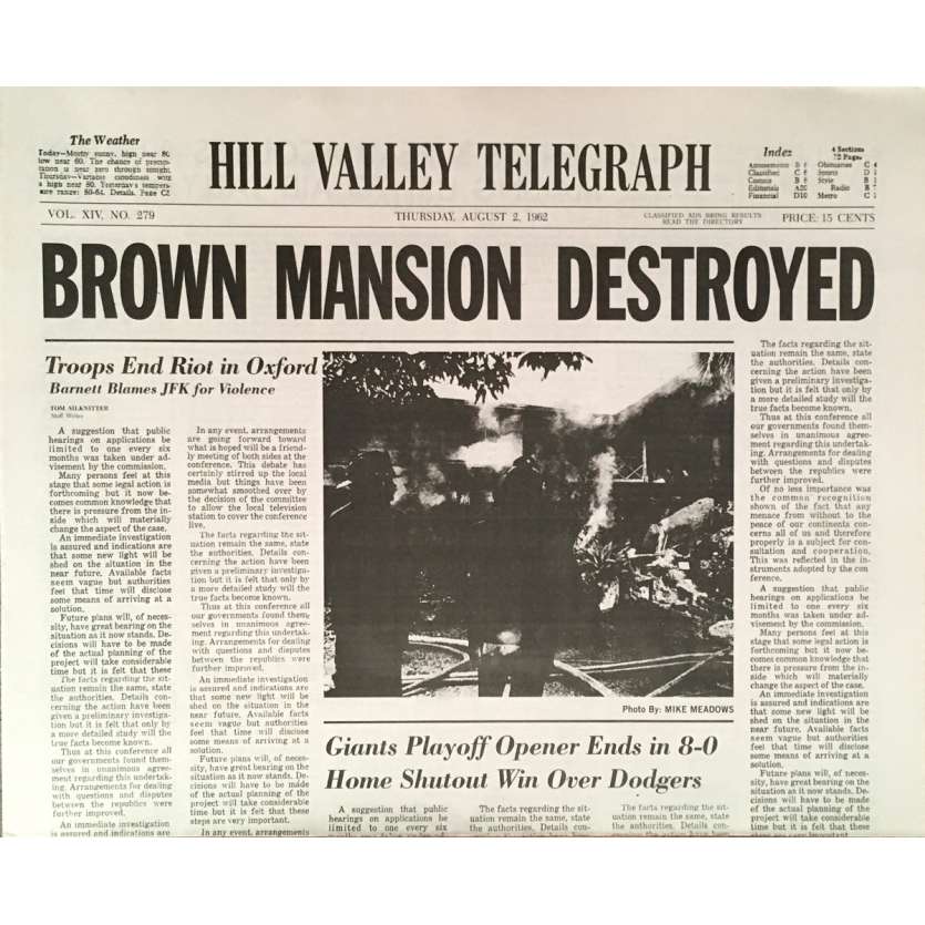 BACK TO THE FUTURE II Newspaper Prop - Brown Mansion