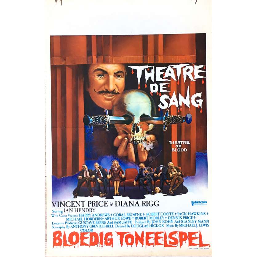 THEATER OF BLOOD Movie Poster  14x21 in.  - 1973 - Douglas Hickox, Vincent Price