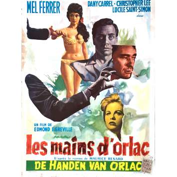 THE HANDS OF ORLAC Movie Poster 14x21 in. - 1960 - Edmond T. Gréville, Mel Ferrer THE HANDS OF ORLAC Movie Poster 14x21 in. - 1960 - Edmond T. Gréville, Mel Ferrer