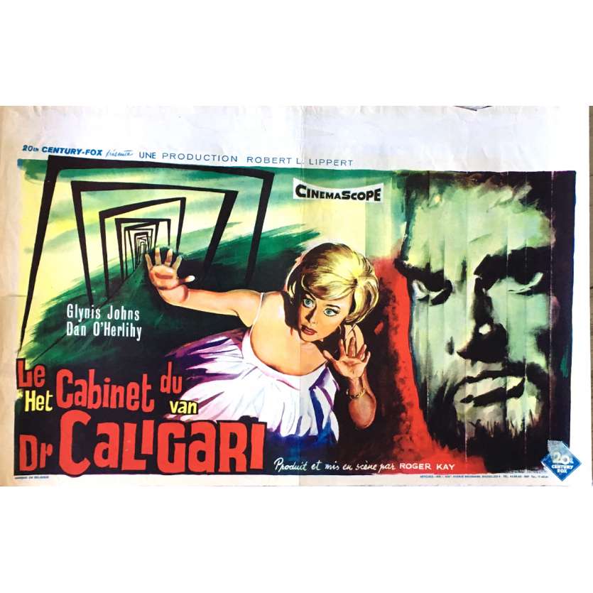 LE CABINET DU DOCTEUR CALIGARI Affiche de film 35x55 cm - 1962 - Dan O'Herlihy, Roger Kay