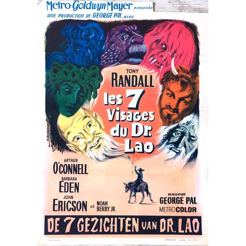 LES SEPT VISAGES DU DOCTEUR LAO Affiche de film 35x55 cm - 1964 - Tony Randall, George Pal