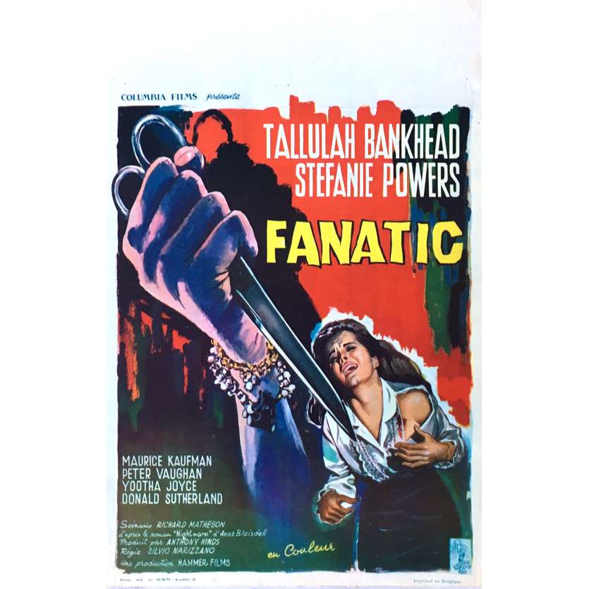 DIE DIE MY DARLING Movie Poster  14x21 in.  - 1965 - Silvio Narizzano, Tallulah Bankhead