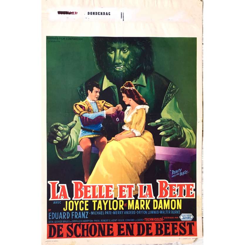 LA BELLE ET LA BETE Affiche de film  35x55 cm - 1962 - Mark Damon, Edward L. Cahn