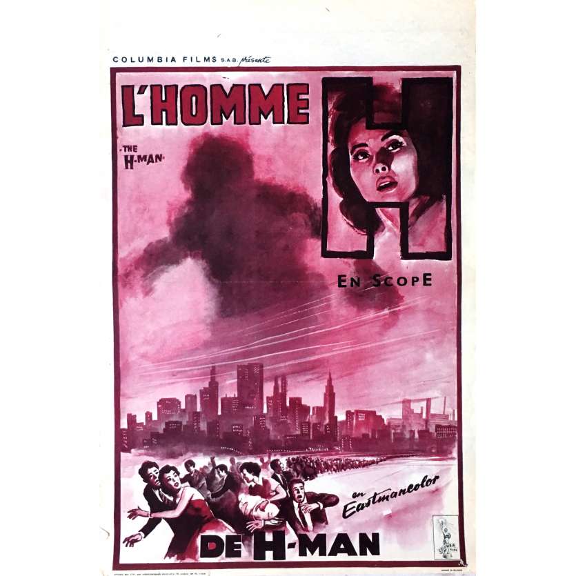THE H-MAN Movie Poster 14x21 in. - 1958 - Ishiro Honda, Yumi Shirakawa