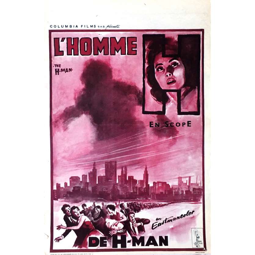 THE H-MAN Movie Poster  14x21 in.  - 1958 - Ishiro Honda, Yumi Shirakawa