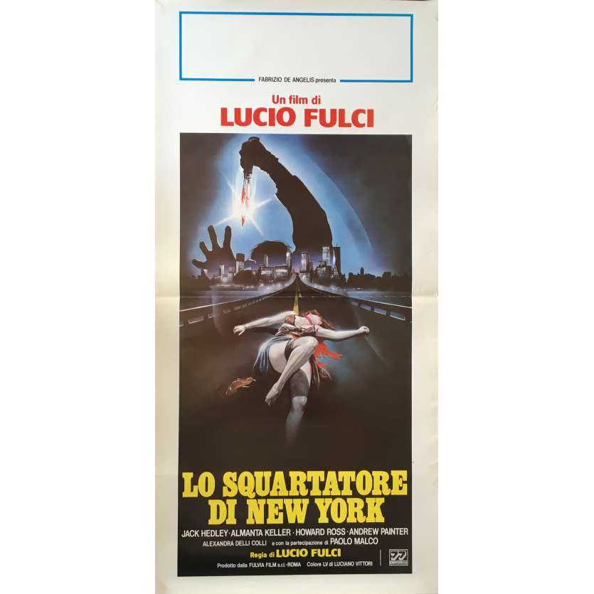 L'EVENTREUR DE NEW-YORK Affiche de film 33x71 cm - 1982 - Jack Hedley, Lucio Fulci