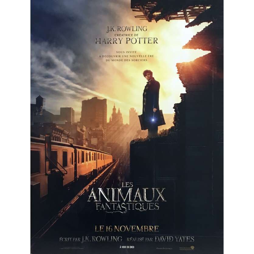 FANTASTIC BEASTS Movie Poster  15x21 in.  - 2016 - J. K. Rowling, Eddie Redmayne