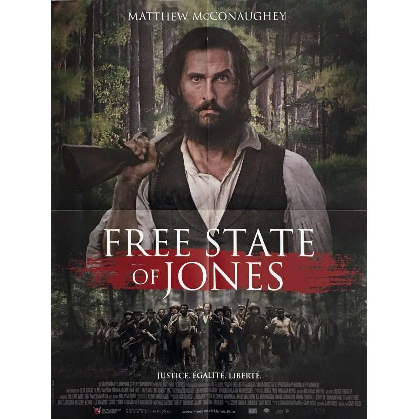 FREE STATE OF JONES Affiche de film 40x60 cm - 2016 - Gary Ross, Matthew McConaughey