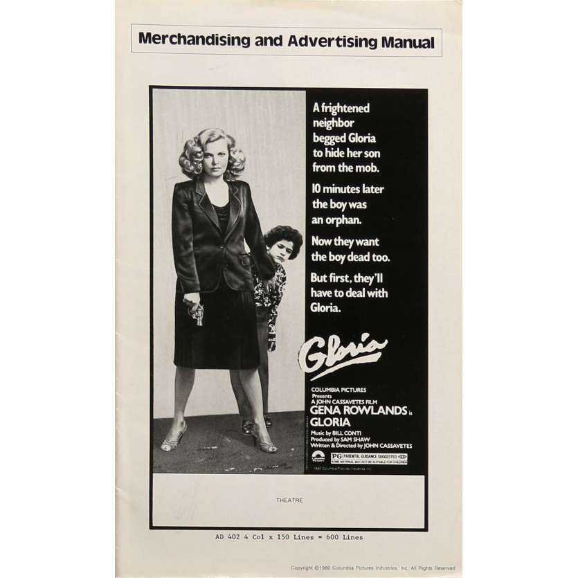GLORIA Pressbook  11x17 in.  - 1980 - John Cassavetes, Gena Rowlands