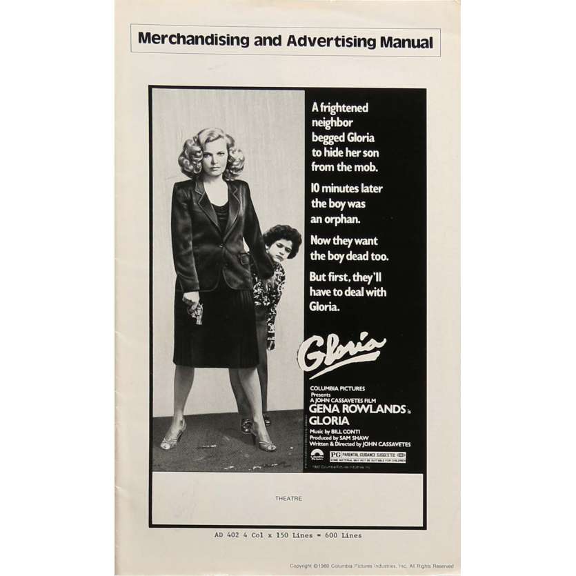 GLORIA Pressbook 11x17 in. - 1980 - John Cassavetes, Gena Rowlands