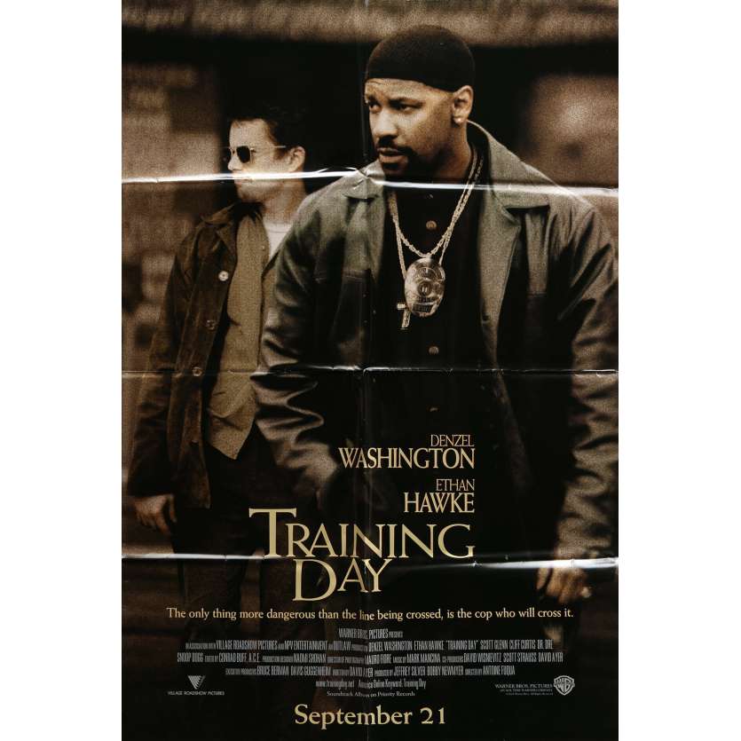 TRAINING DAY Movie Poster  23x32 in.  - 2001 - Antoine Fuqua, Denzel Washington