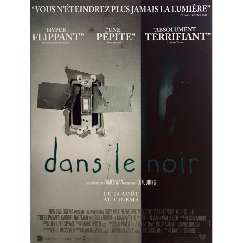 LIGHTS OUT Movie Poster 15x21 in. - 2016 - David F. Sandberg, Teresa Palmer