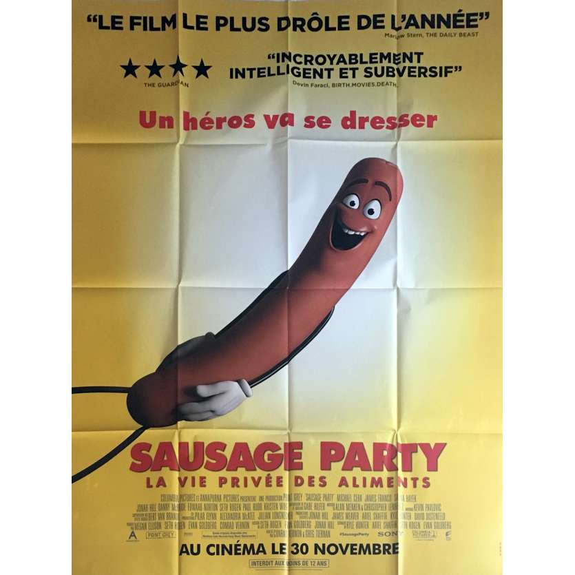 SAUSAGE PARTY Affiche de film  120x160 cm - 2016 - Seth Rogen, Greg Tiernan