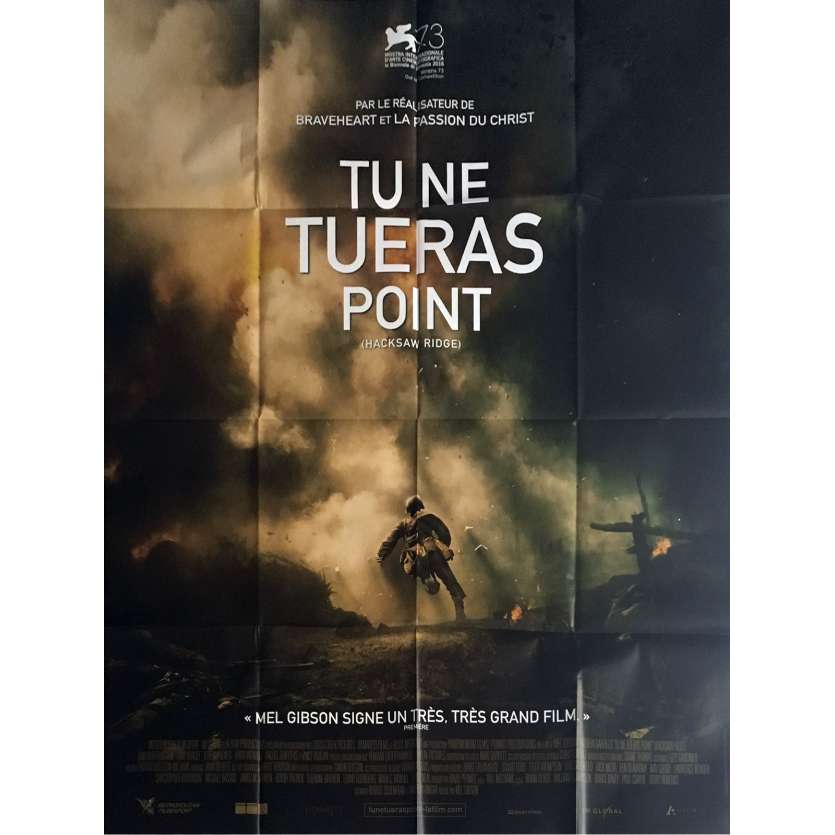 TU NE TUERAS POINT Affiche de film 120x160 cm - 2016 - Andrew Garfield, Mel Gibson