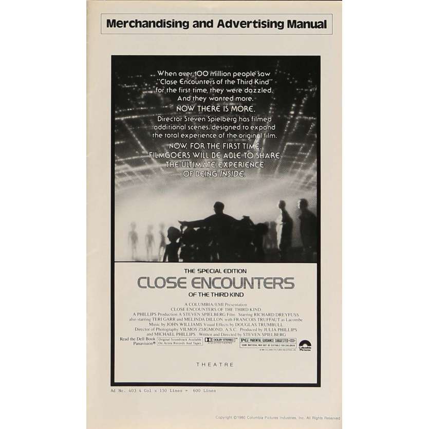 CLOSE ENCOUNTERS OF THE THIRD KIND pressbook '77 Steven Spielberg sci-fi classic!