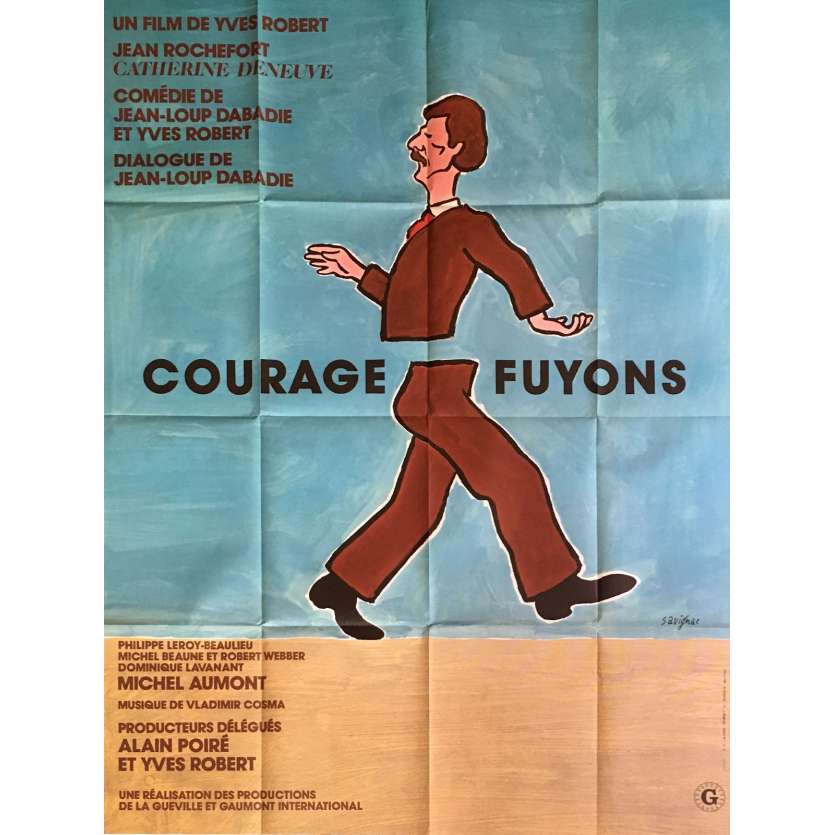 COURAGE LET'S RUN French Movie Poster  47x63 - 1979 - Yves Robert, Catherine Deneuve