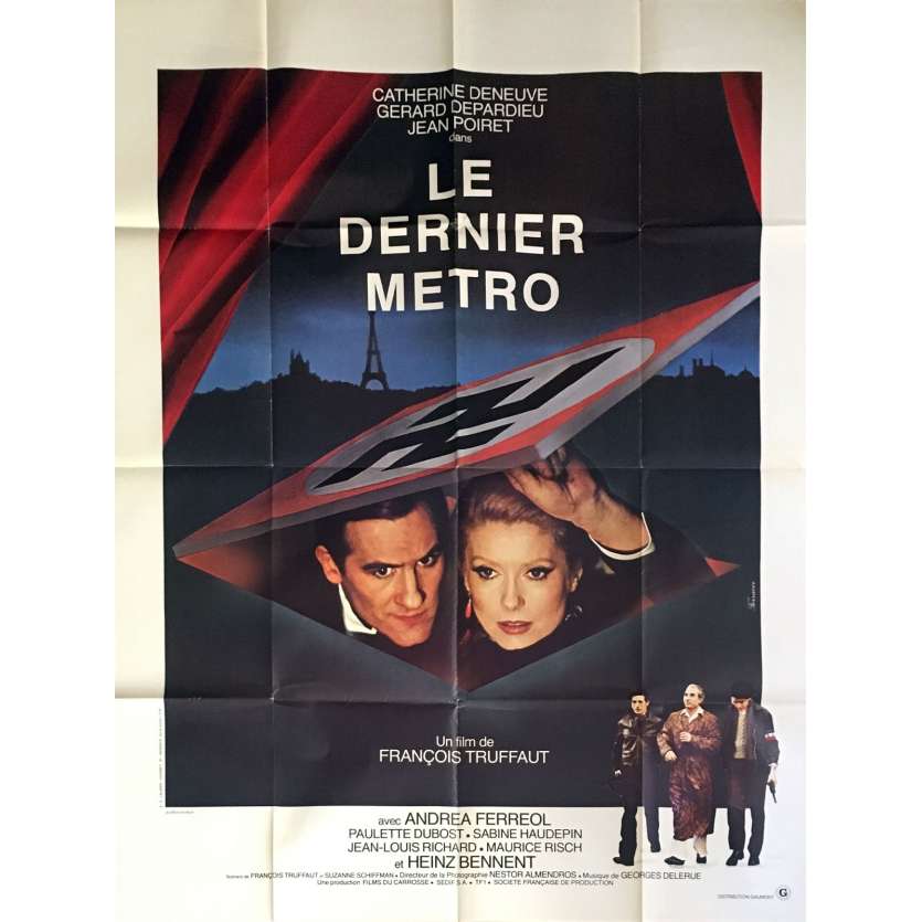 LE DERNIER METRO Affiche de film 120x160 cm - 1980 - Catherine Deneuve, François Truffaut