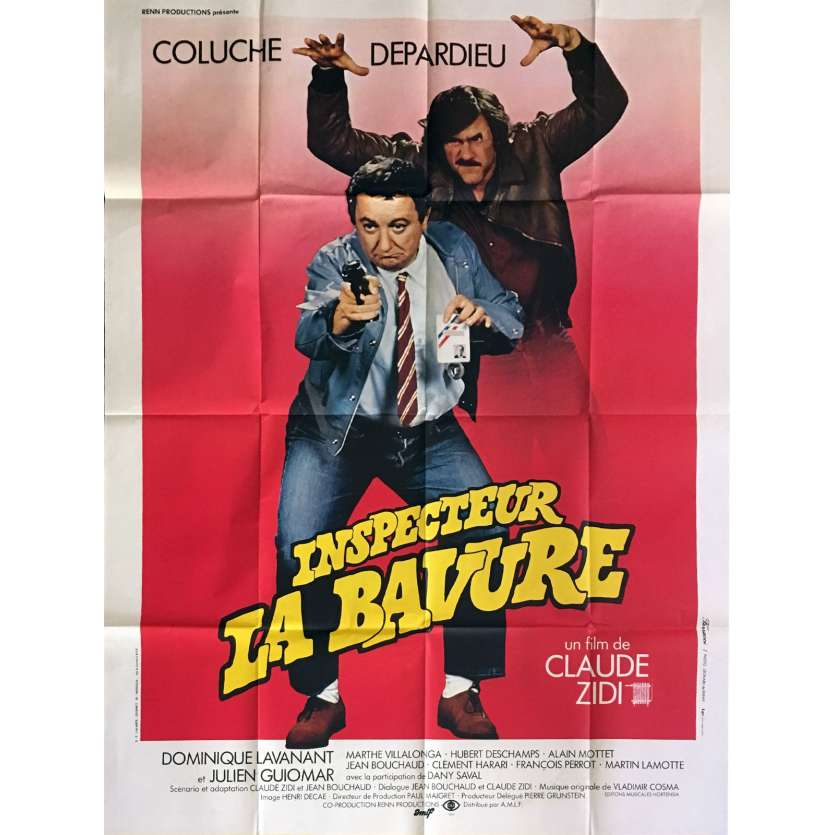 INSPECTEUR LA BAVURE Affiche de film  120x160 cm - 1980 - Coluche, Claude Zidi