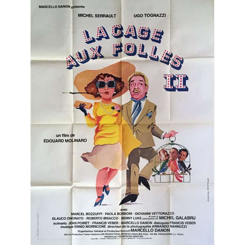 BIRDCAGE II Movie Poster  47x63 in.  - 1980 - Edouard Molinaro, Michel Serrault