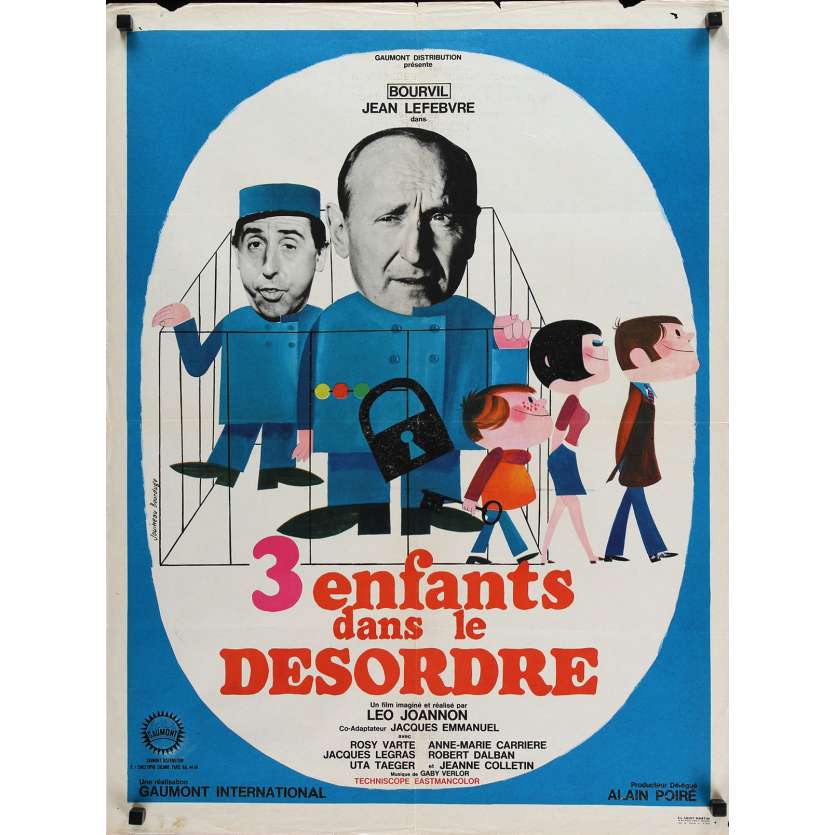 3 ENFANTS DANS LE DESORDRE Affiche de film 60x80 cm - 1966 - Bourvil, Leo Joannon