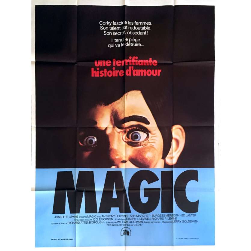 MAGIC Movie Poster 47x63 in. French - 1978 - Richard Attenborough, Anthony Hopkins