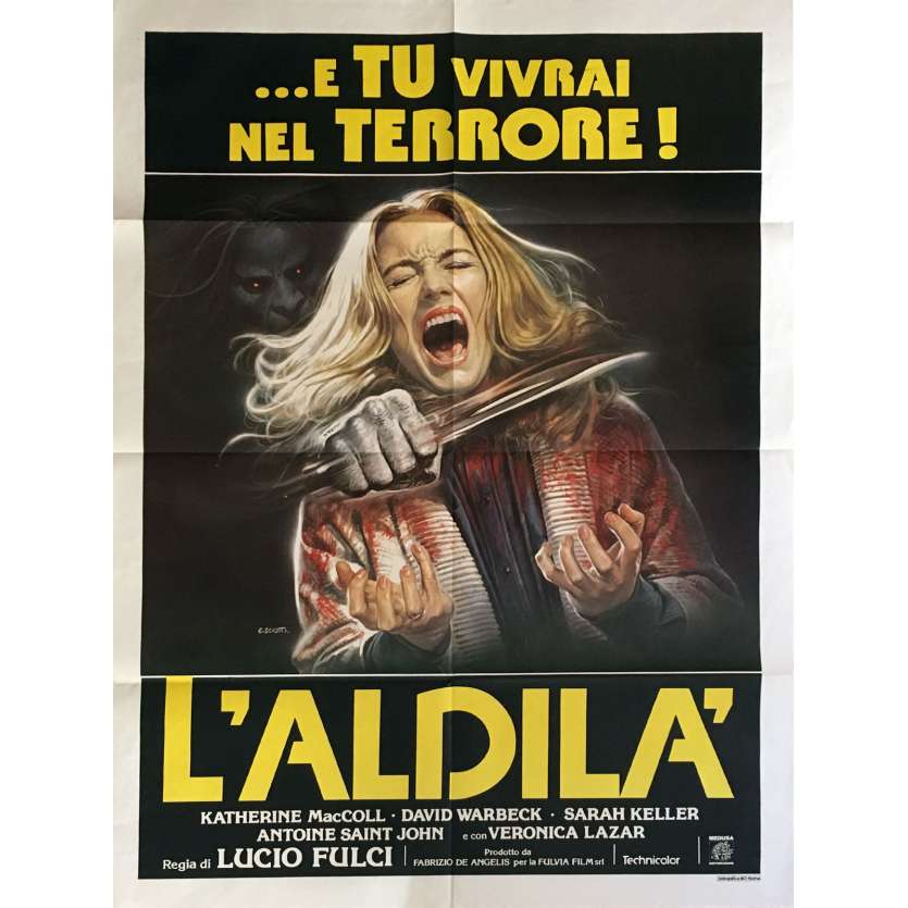 L'AU DELA Affiche de film 100x140 cm - 1981 - Catriona MacColl, Lucio Fulci