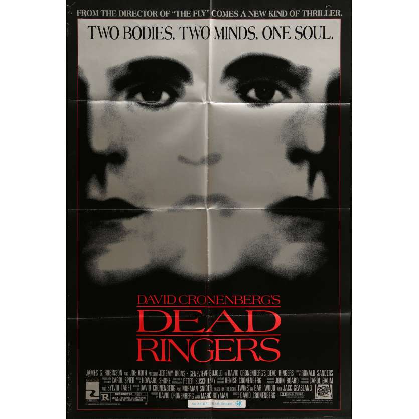 DEAD RINGERS Movie Poster  29x41 in.  - 1988 - David Cronenberg, Jeremy Irons