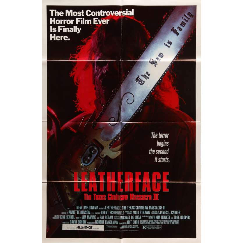 LEATHERFACE Movie Poster 29x41 in. - 1990 - Jeff Burr, Kate Hodge