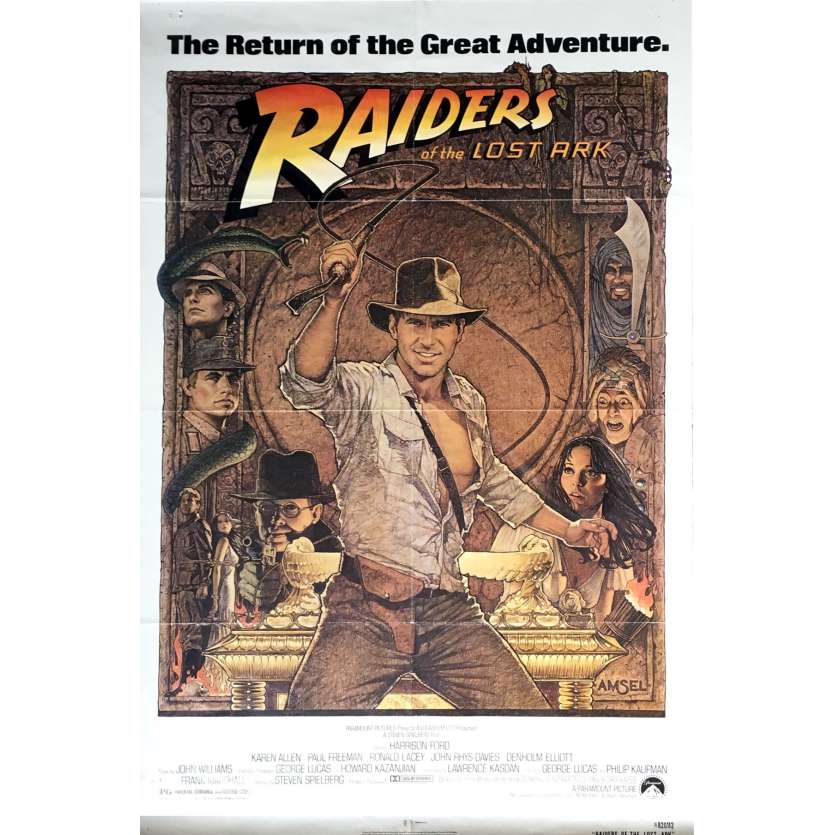 INDIANA JONES - LES AVENTURIERS DE L'ARCHE PERDUE Affiche de film 69x104 - R1982 - Harrison Ford, Steven Spielberg