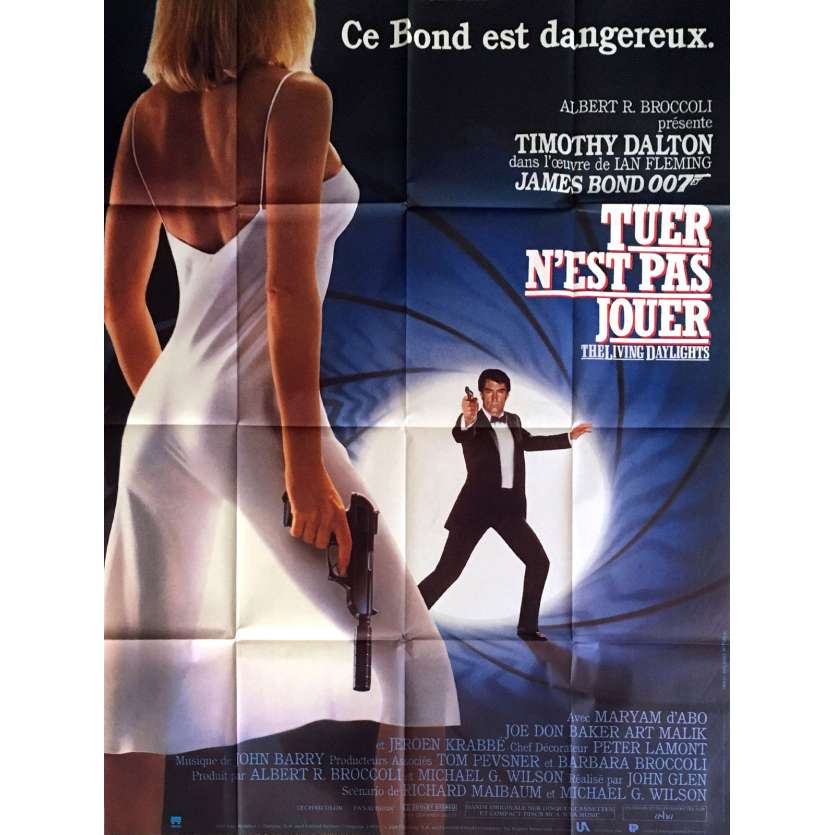 THE LIVING DAYLIGHTS French Movie Poster  47x63 - 1987 - John Glen, Timothy Daldon