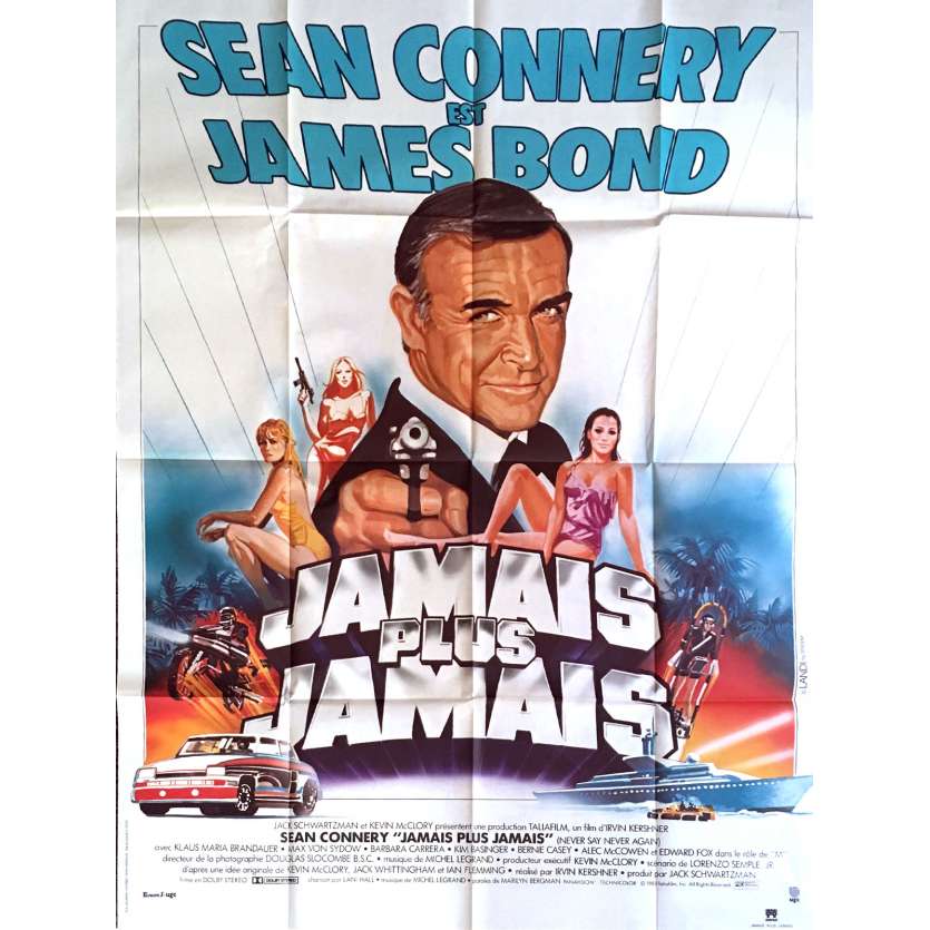 NEVER SAY NEVER AGAIN French Movie Poster 47x63 '83 Sean Connery, 007 James Bond