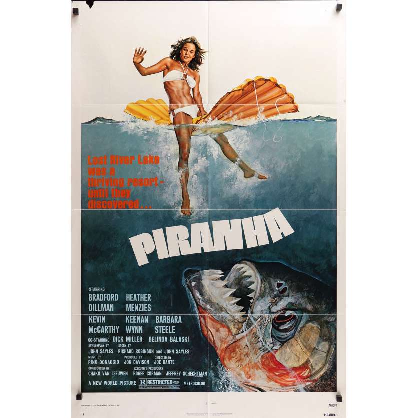 PIRANHA Movie Poster 29x41 in. - 1978 - Joe Dante, Barbara Steele