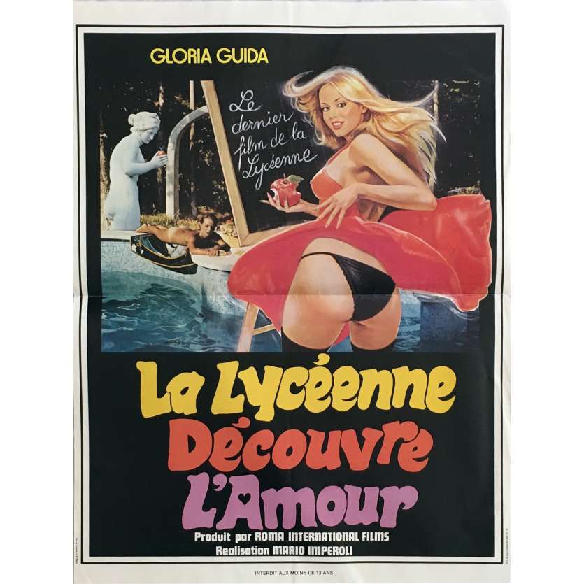 LA LYCEENNE DECOUVRE L'AMOUR Affiche de film  40x60 cm - 1974 - Gloria Guida, Mario Imperoli