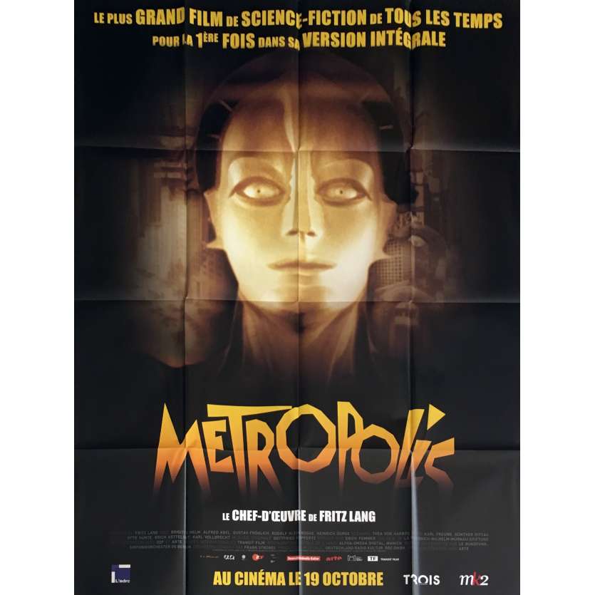 METROPOLIS Affiche de film 120x160 cm - R1980 - Brigitte Helm, Fritz Lang