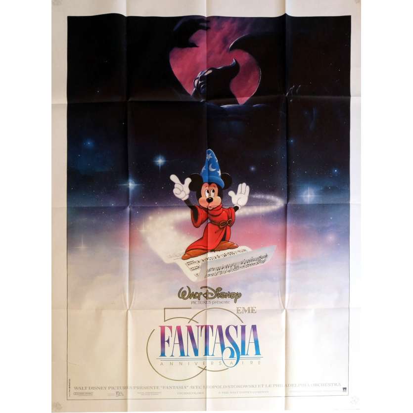 FANTASIA Movie Poster 47x63 in. - R1990 - Walt Disney, Deems Taylor