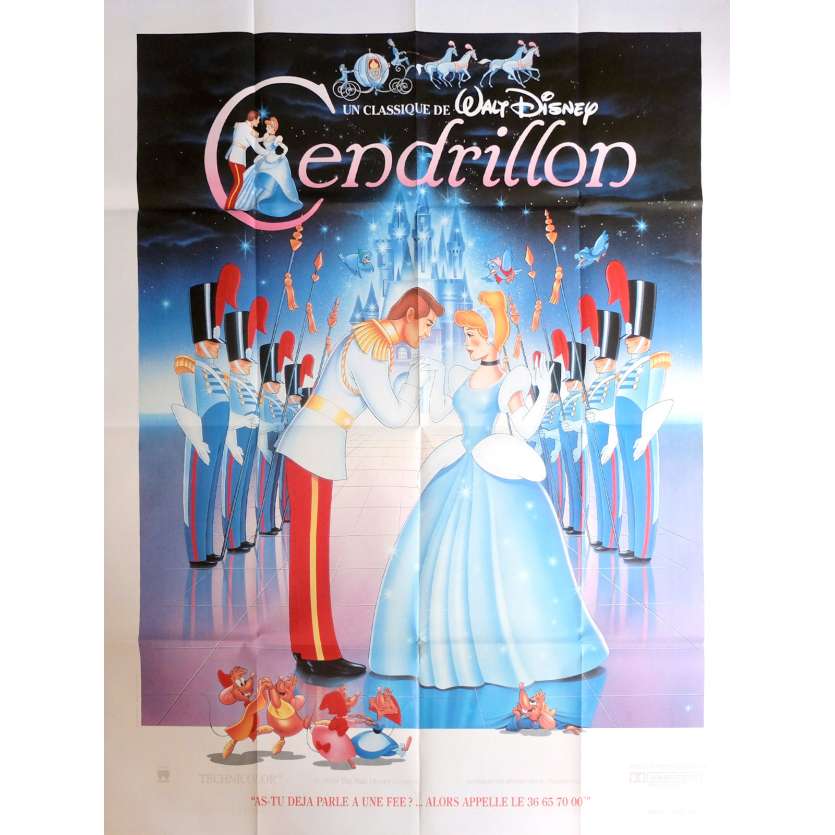 CENDRILLON Affiche de film 120x160 cm - R1990 - Ilien Woods, Walt Disney