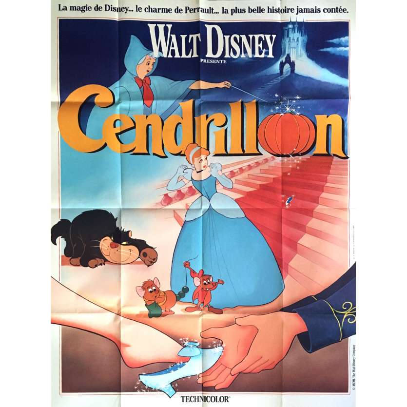 CINDERELLA Movie Poster 47x63 in. - R1980 - Walt Disney, Ilien Woods