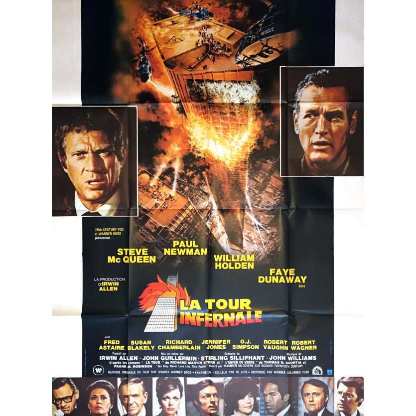 TOWERING INFERNO French Movie Poster 47x63 '74 Steve Mc Queen, Paul Newman