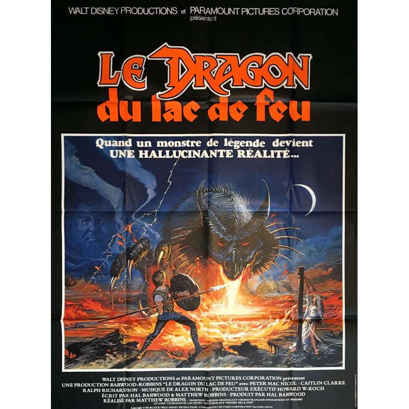 LE DRAGON DU LAC DE FEU Affiche de film  120x160 cm - 1981 - Caitlin Clarke, Matthew Robbins
