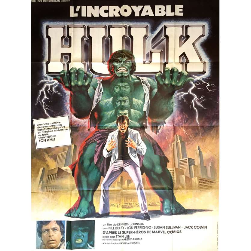 THE INCREDIBLE HULK Movie Poster  47x63 in.  - 1978 - Kenneth Johnson, Lou Ferrigno