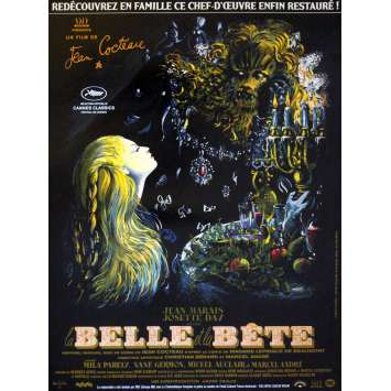 LA BELLE ET LA BETE Affiche de film 40x60 R13 Jean Cocteau, Jean Marais