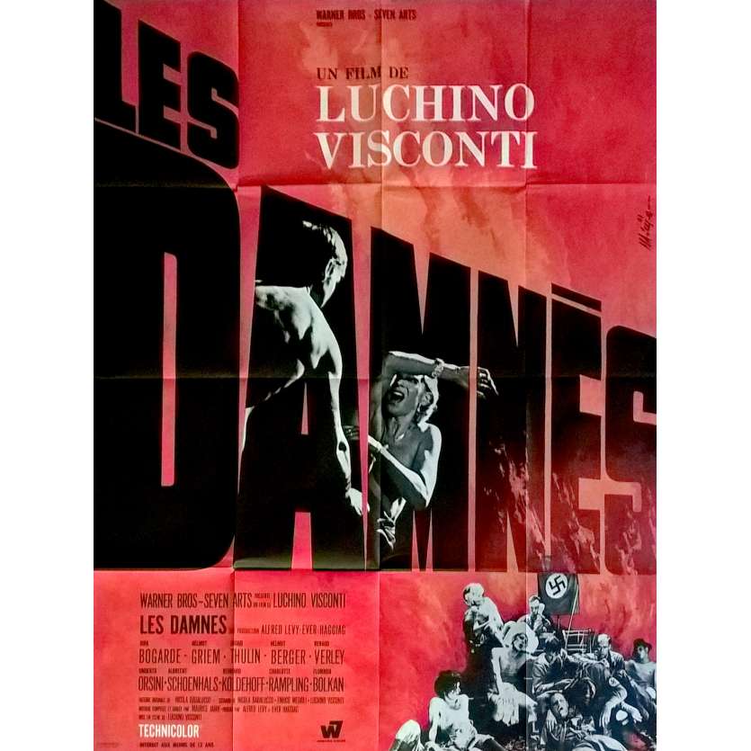 THE DAMNED French Movie Poster  47x63 - 1969 - Luchino Visconti, Dirk Bogarde