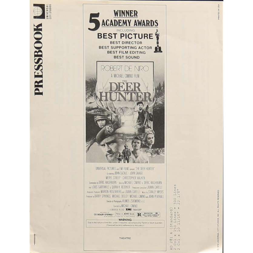 VOYAGE AU BOUT DE L'ENFER Dossier de presse 20x30 cm - 1978 - Robert de Niro, Michael Cimino