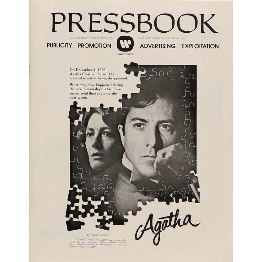 AGATHA Pressbook 8x12 in. - 1979 - Michael Apted, Dustin Hoffman