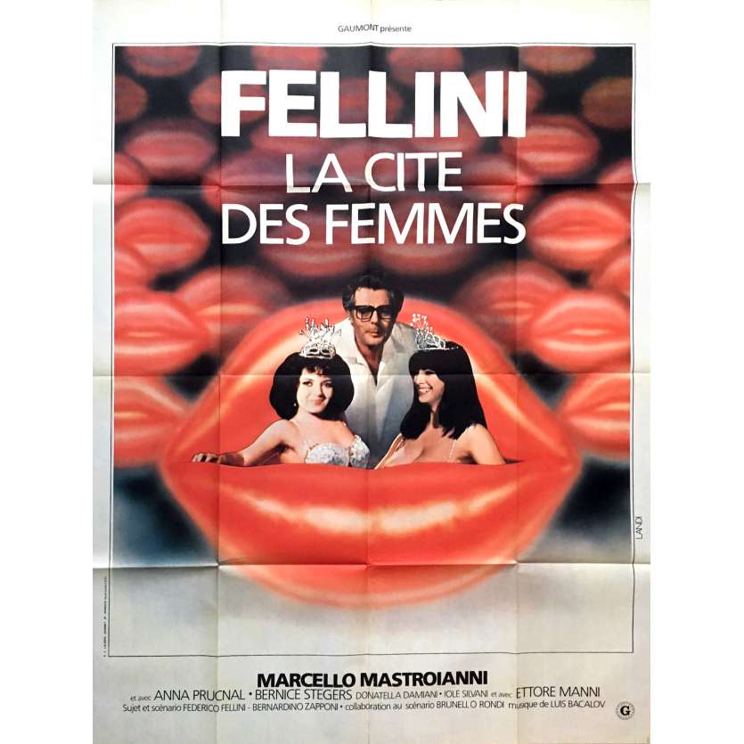 LA CITE DES FEMMES Affiche de film 120x160 cm - 1980 - Marcello Mastroianni, Federico Fellini